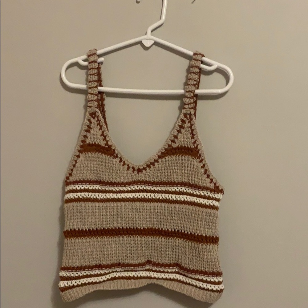 American eagle soft knit slightly cropped tank top